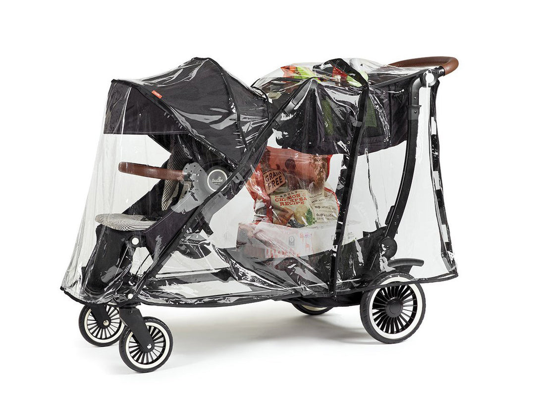 double stroller plastic cover Austlen Entourage Rain Cover – Austlen Baby Co